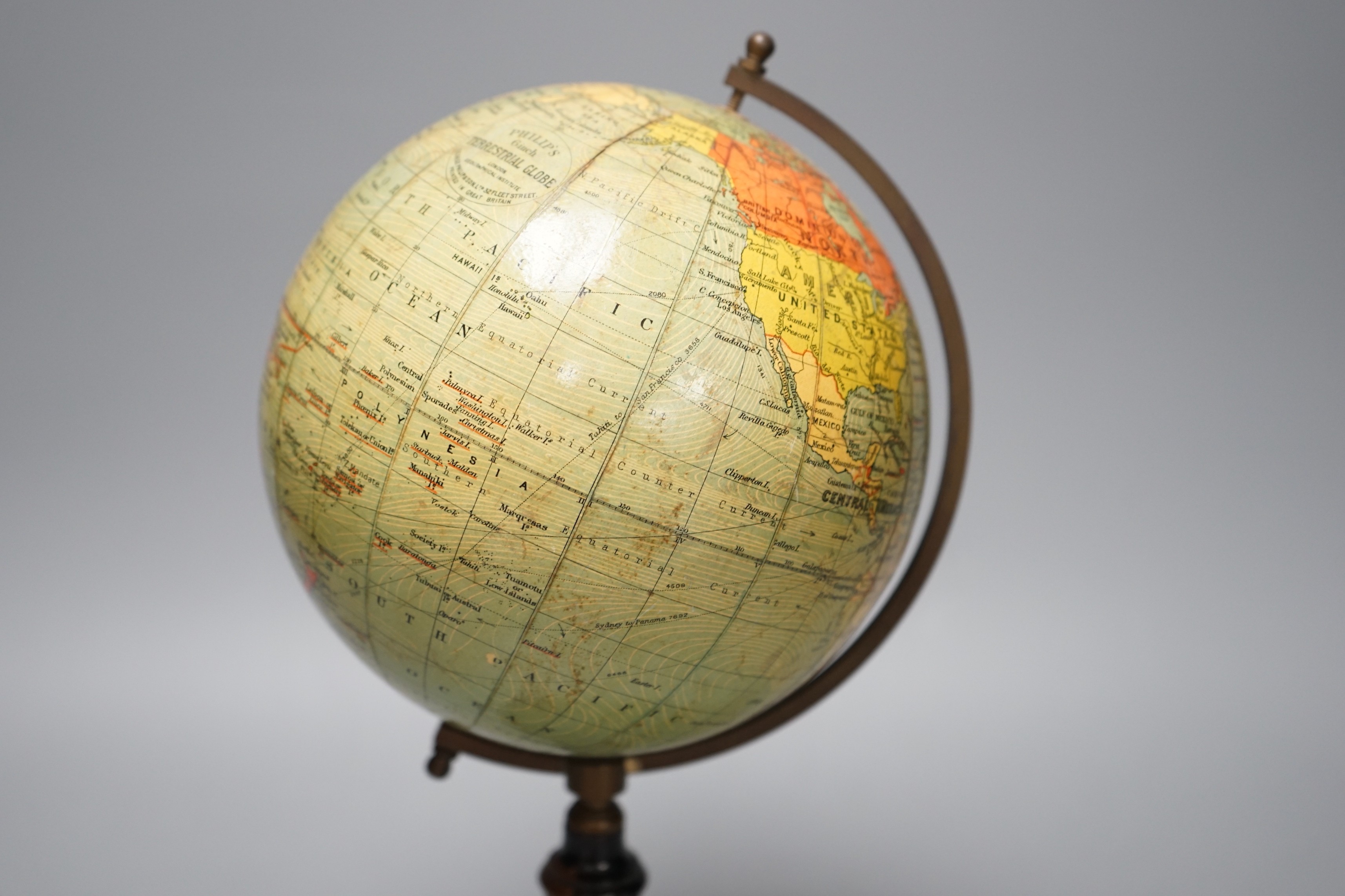 An early 20th century George Philip & Son 6 inch table globe